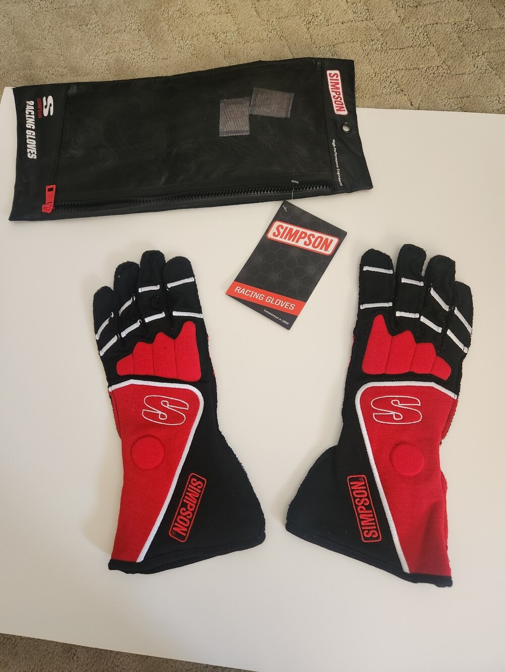Simpson DNA Racing Gloves Red/Black In Medium NWT
